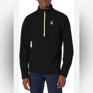 Spyder Mens Black Neon Accents Half Zip Jacket Sweater Pullover Size XL